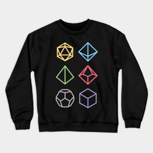 Polyhedral Rainbow Dice Icons RPG D20 Crewneck Sweatshirt